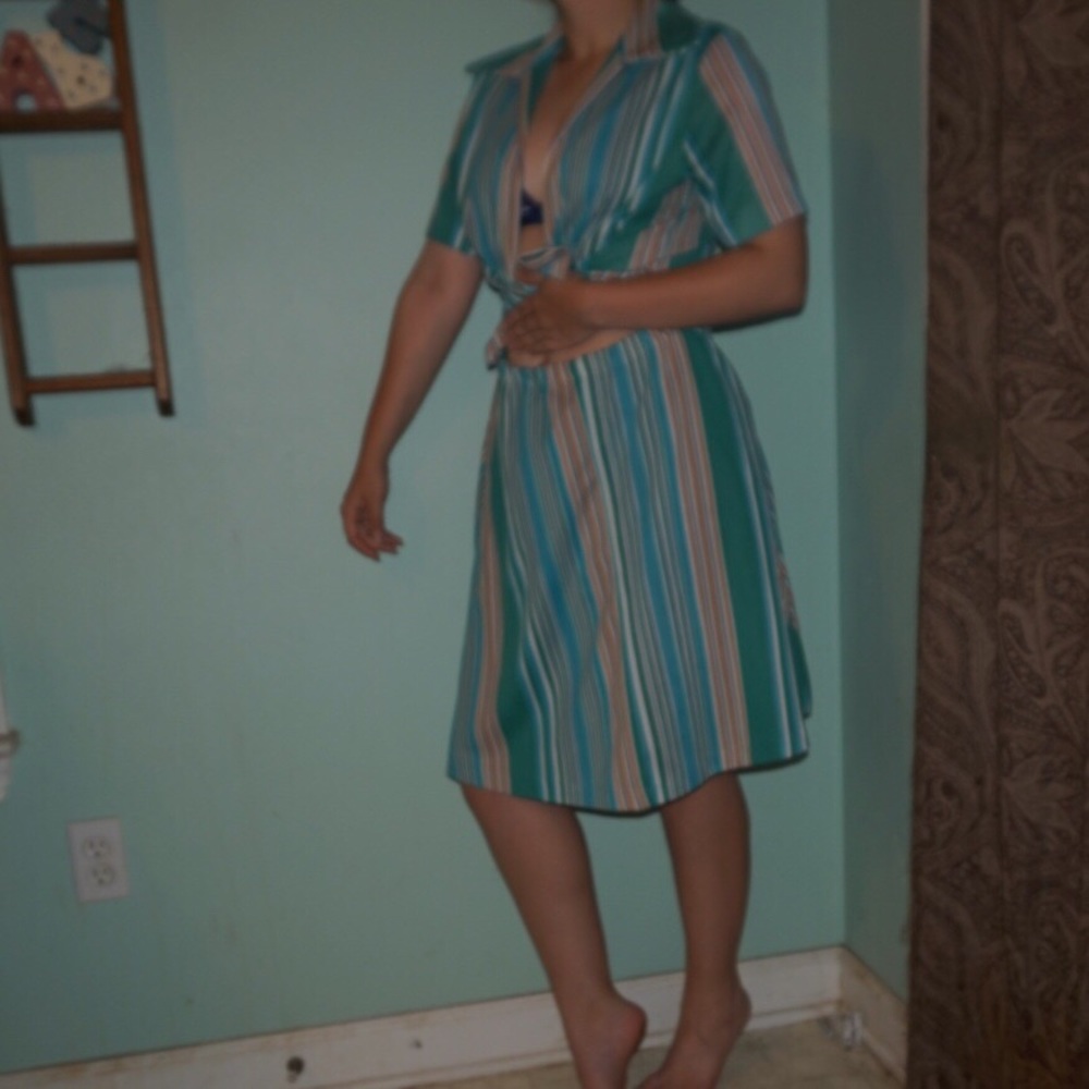 True Vintage 70s Co Ord with Blouse and Skirt